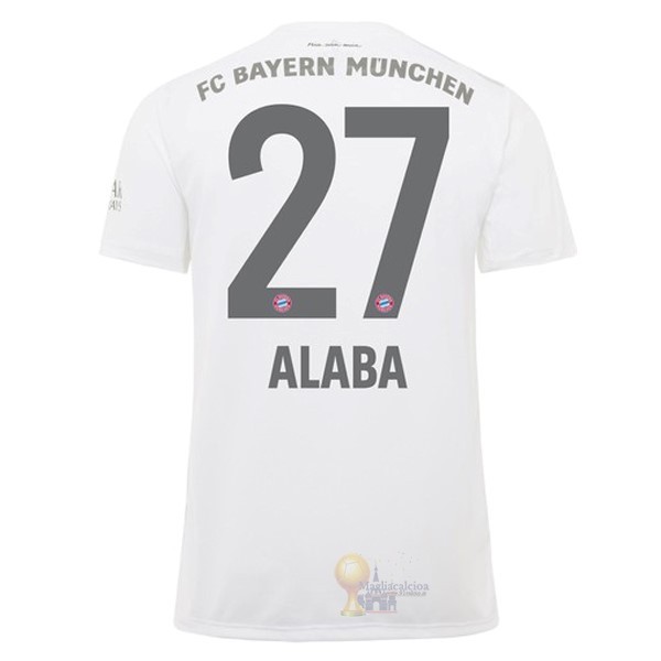 Calcio Maglie NO.27 Alaba Away Maglia Bayern München 2019 2020 Bianco
