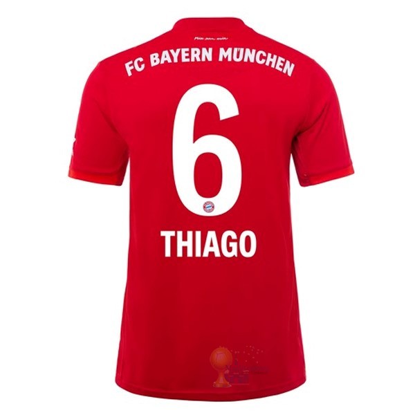 Calcio Maglie NO.6 Thiago Home Maglia Bayern München 2019 2020 Rosso