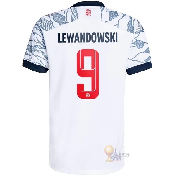 Calcio Maglie NO.9 Lewandowski Terza Maglia Bayern München 2021 2022 Bianco
