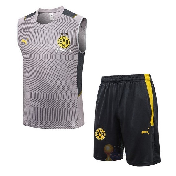Calcio Maglie Formazione Sin Mangas Set Completo Borussia Dortmund 2021 2022 Grigio Giallo Nero