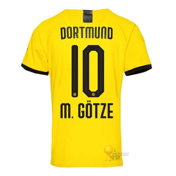 Calcio Maglie NO.10 M.Gotze Home Maglia Borussia Dortmund 2019 2020 Giallo