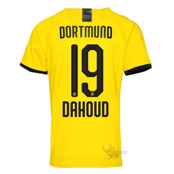 Calcio Maglie NO.19 Dahoud Home Maglia Borussia Dortmund 2019 2020 Giallo