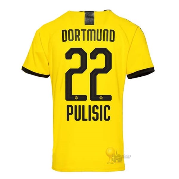 Calcio Maglie NO.22 Pulisic Home Maglia Borussia Dortmund 2019 2020 Giallo
