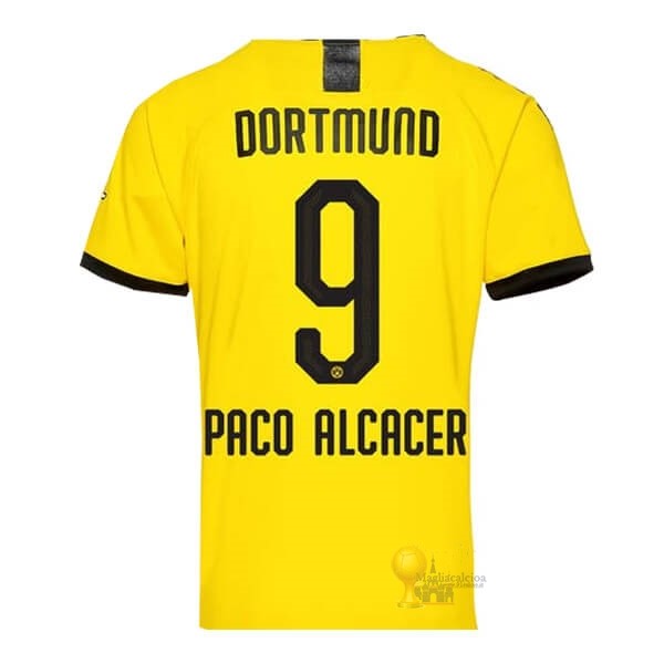 Calcio Maglie NO.9 Paco Alcacer Home Maglia Borussia Dortmund 2019 2020 Giallo