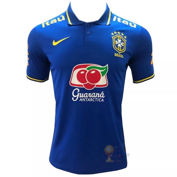 Calcio Maglie Polo Brasile 2022 Blu Rosso
