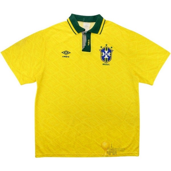 Calcio Maglie Casa Camiseta Brasile Retro 1991 1993 Giallo