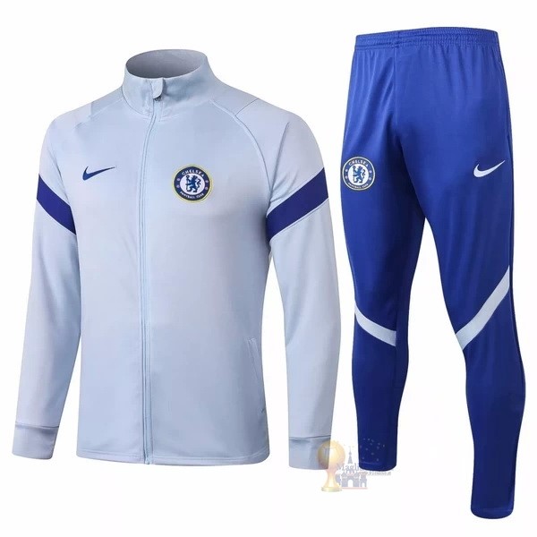 Calcio Maglie Giacca Chelsea 2020 2021 Grigio Luce Blu