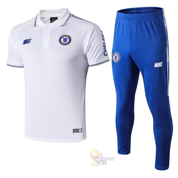 Calcio Maglie Set Completo Polo Chelsea 2019 2020 Bianco Blu