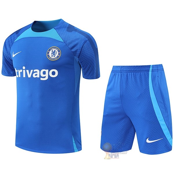 Calcio Maglie Formazione Set Completo Chelsea 2022 2023 Blu I Bianco