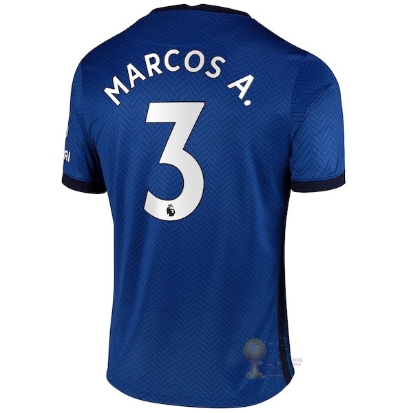 Calcio Maglie NO.3 Marcos A. Home Maglia Chelsea 2020 2021 Blu