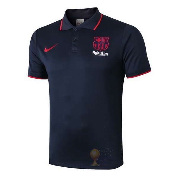 Calcio Maglie Polo Barcellona 2019 2020 Nero Rosso