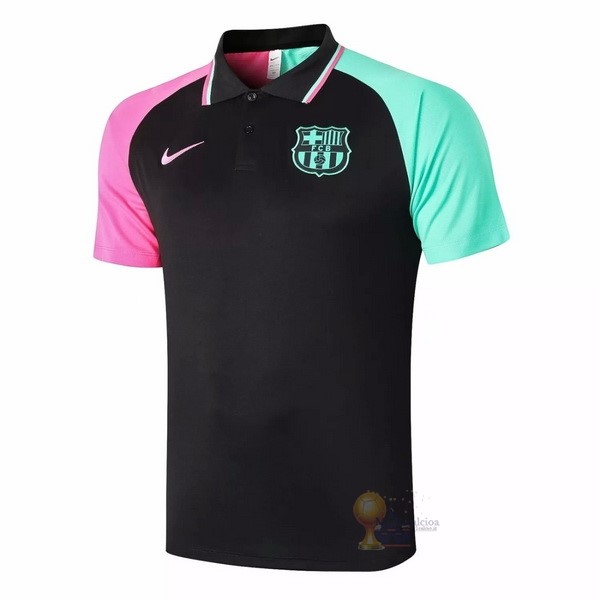 Calcio Maglie Polo Barcellona 2020 2021 Nero Rosa Verde