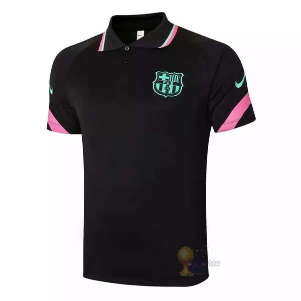 Calcio Maglie Polo Barcellona 2020 2021 Nero Verde Rosa