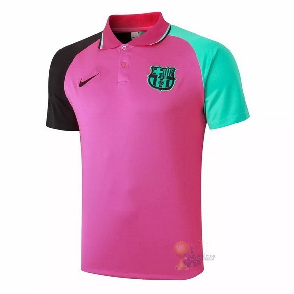 Calcio Maglie Polo Barcellona 2020 2021 Rosa Verde