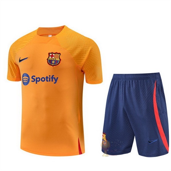 Calcio Maglie Formazione Set Completo Barcellona 2022 2023 Arancione Blu