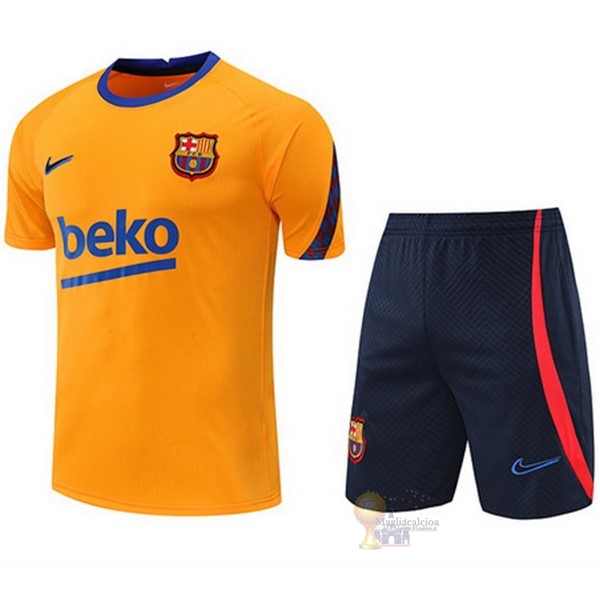 Calcio Maglie Formazione Set Completo Barcellona 2022 2023 Arancione I Blu