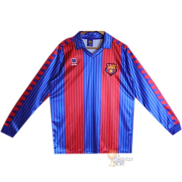 Calcio Maglie Home Manica lunga Barcellona Stile rétro 1991 1992 Blu Rosso