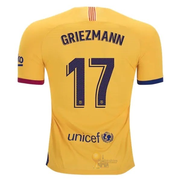 Calcio Maglie NO.17 Griezmann Away Maglia Barcellona 2019 2020 Giallo