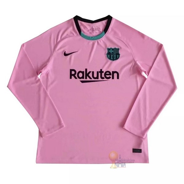 Calcio Maglie Tercera Camiseta Manga Larga Barcellona 2020 2021 Rosa