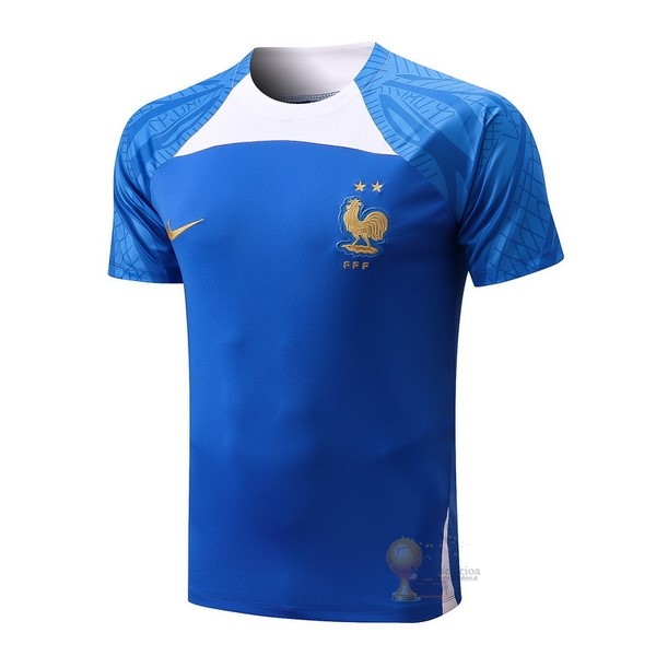 Calcio Maglie Formazione Francia 2022 Blu Bianco