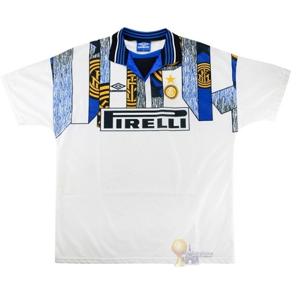 Calcio Maglie Away Maglia Inter Milán Stile rétro 1995 1996 Bianco