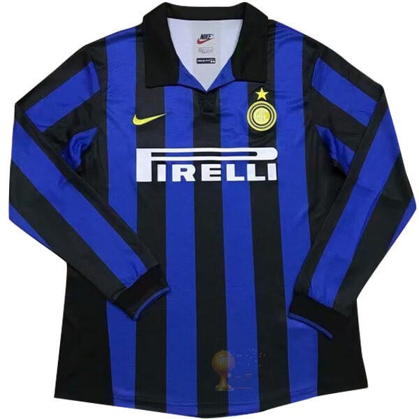 Calcio Maglie Home Manica lunga Inter Milán Retro 1998 1999 Blu