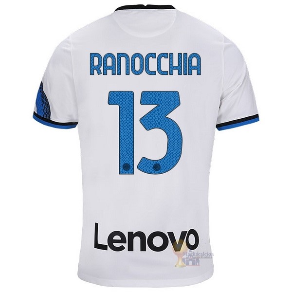 Calcio Maglie NO.13 Ranocchia Away Maglia Inter Milán 2021 2022 Bianco