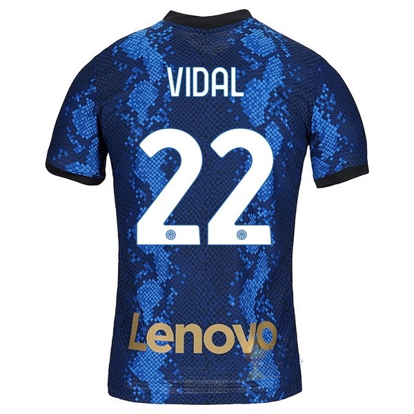 Calcio Maglie NO.22 Vidal Home Maglia Inter Milán 2021 2022 Blu