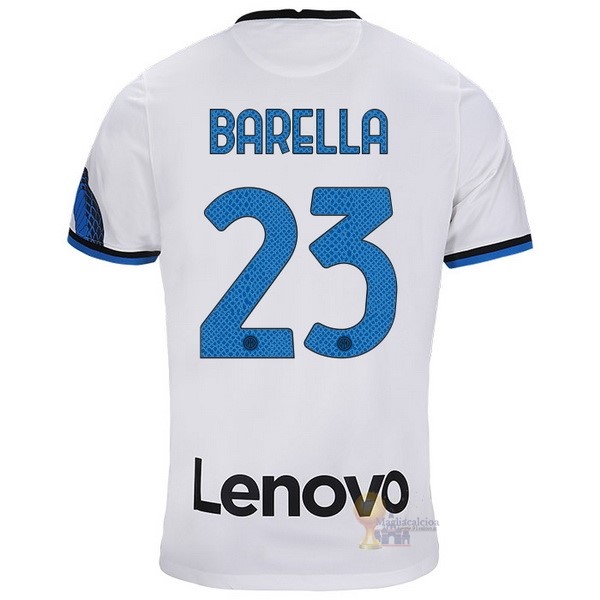 Calcio Maglie NO.23 Barella Away Maglia Inter Milán 2021 2022 Bianco