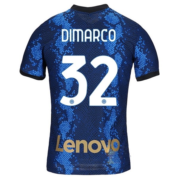 Calcio Maglie NO.32 Dimarco Home Maglia Inter Milán 2021 2022 Blu