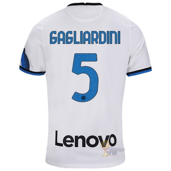 Calcio Maglie NO.5 Gagliardini Away Maglia Inter Milán 2021 2022 Bianco