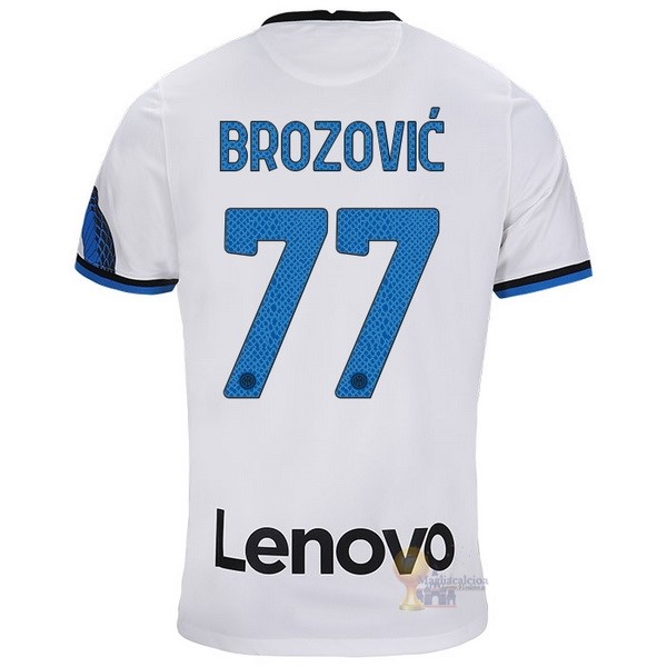 Calcio Maglie NO.77 Brozovic Away Maglia Inter Milán 2021 2022 Bianco
