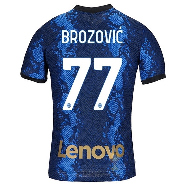 Calcio Maglie NO.77 Brozovic Home Maglia Inter Milán 2021 2022 Blu