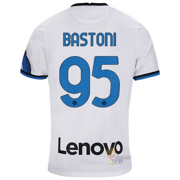Calcio Maglie NO.95 Bastoni Away Maglia Inter Milán 2021 2022 Bianco