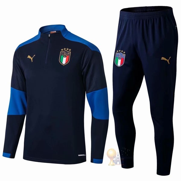 Calcio Maglie Giacca Italia 2021 Blu Navy