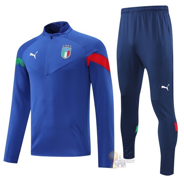 Calcio Maglie Giacca Italia 2022 Blu I Navy