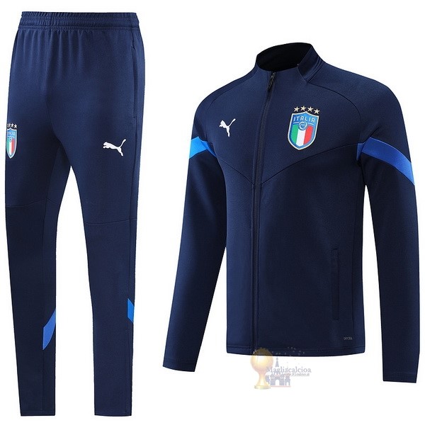 Calcio Maglie Giacca Italia 2022 Blu Navy