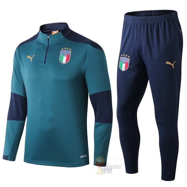 Calcio Maglie Tuta Presentazione Italia 2019 Blu Verde