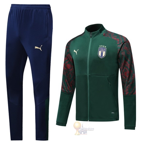 Calcio Maglie Tuta Presentazione Italia 2019 Verde Blu
