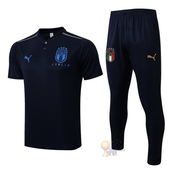 Calcio Maglie Set Completo Polo Italia 2022 Blu Navy