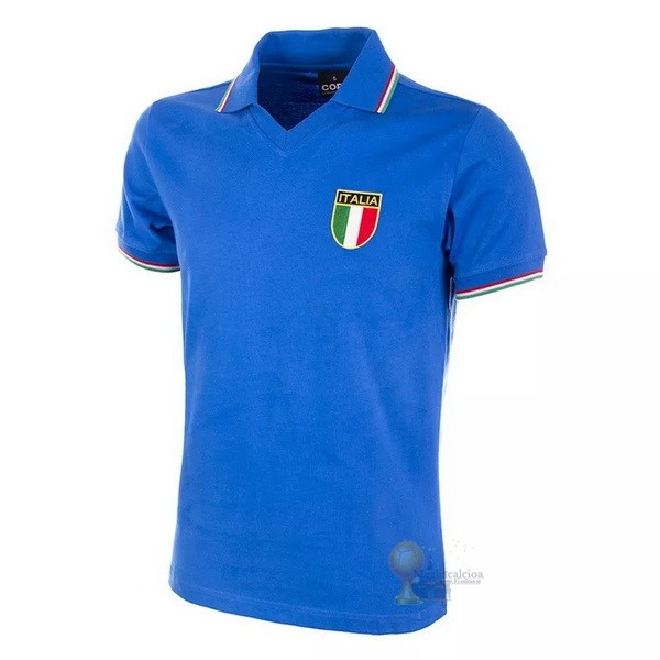 Calcio Maglie Casa Camiseta Italia Retro 1982 Blu