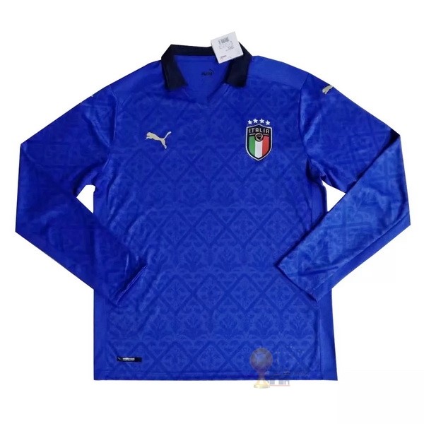Calcio Maglie Casa Manga Larga Italia 2020 Blu