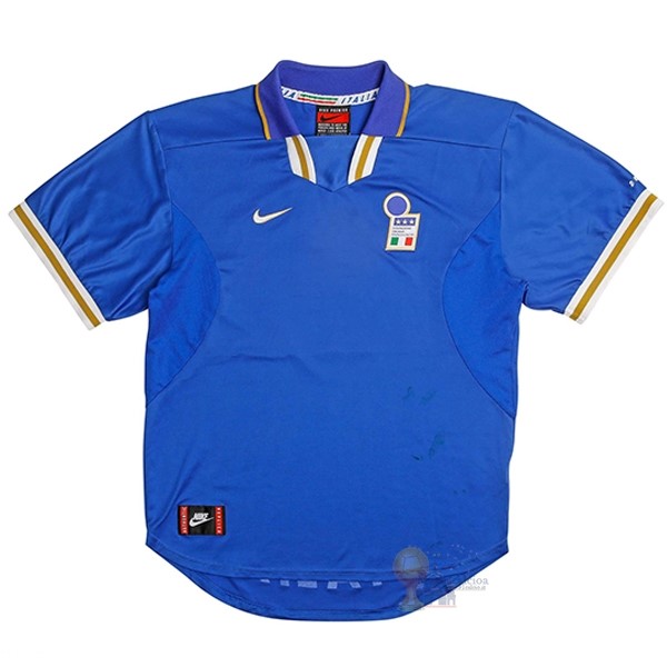 Calcio Maglie Home Maglia Italy Stile rétro 1996 Blu