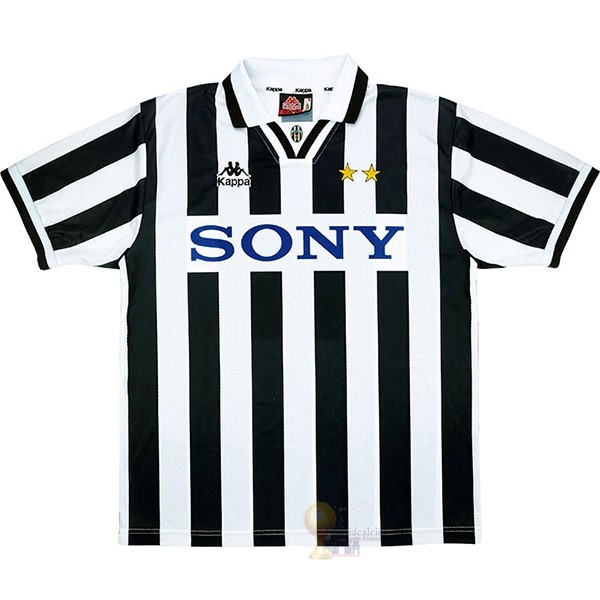 Calcio Maglie Home Maglia Juventus Retro 1995 1996 Nero Bianco