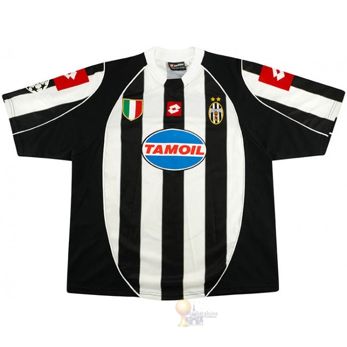Calcio Maglie Home Maglia Juventus Retro 2002 2003 Nero Bianco