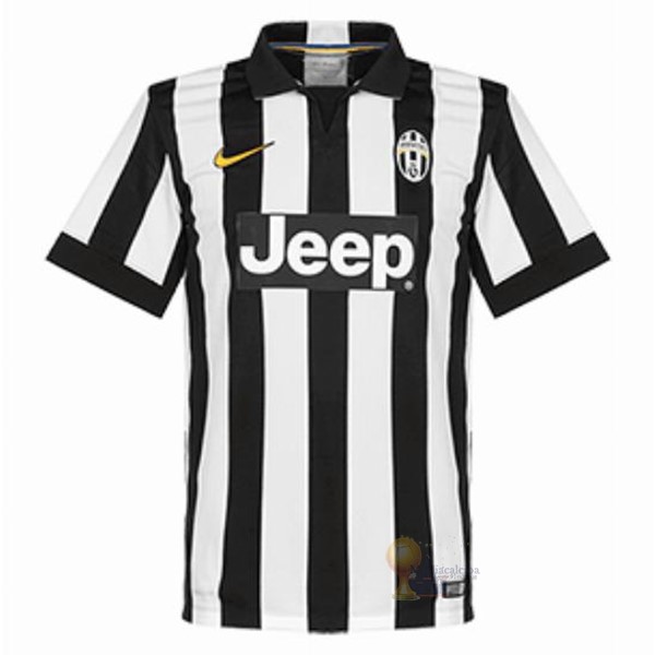 Calcio Maglie Home Maglia Juventus Stile rétro 2014 2015 Nero Bianco
