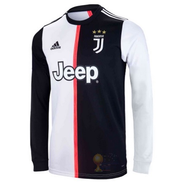 Calcio Maglie Home Manica lunga Juventus 2019 2020 Bianco Nero