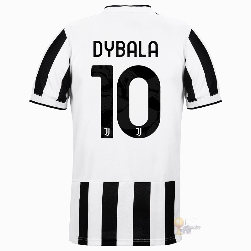 Calcio Maglie NO.10 Dybala Home Maglia Juventus 2021 2022 Bianco Nero