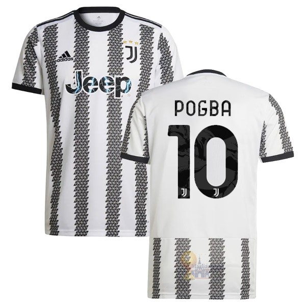 Calcio Maglie NO.10 Pogba Home Maglia Juventus 2022 2023 Bianco Nero