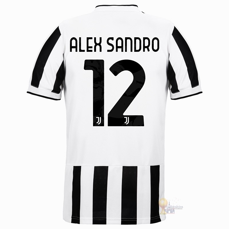 Calcio Maglie NO.12 Alex Sangro Home Maglia Juventus 2021 2022 Bianco Nero